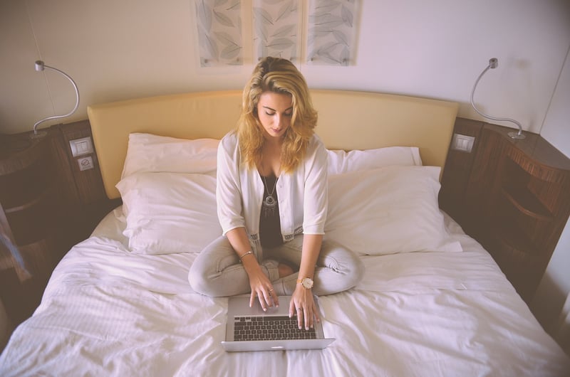 Woman working on laptop